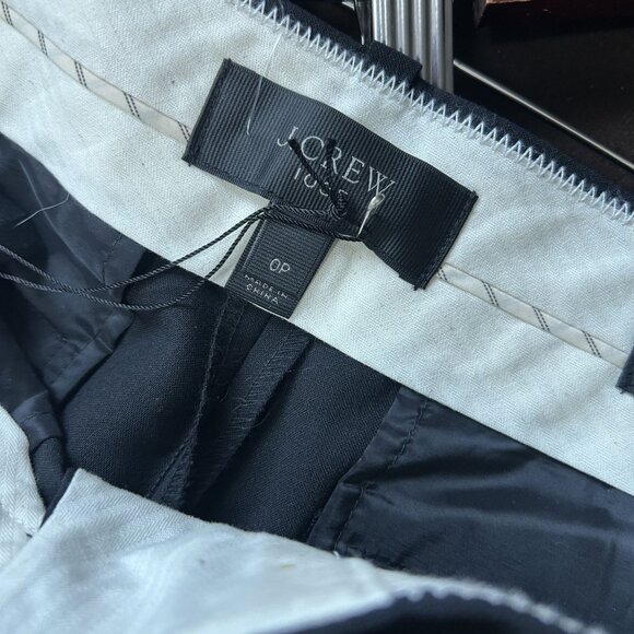 J.Crew Womens Tollegno 1990 Black Slacks Size 0 Petite NWT - Picture 5 of 8